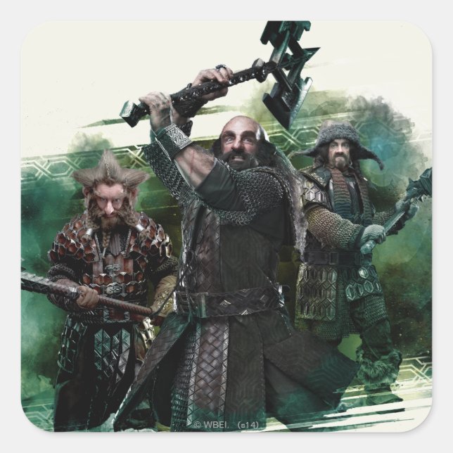 Dwalin, Nori, & Bofur Graphic Square Sticker (Front)