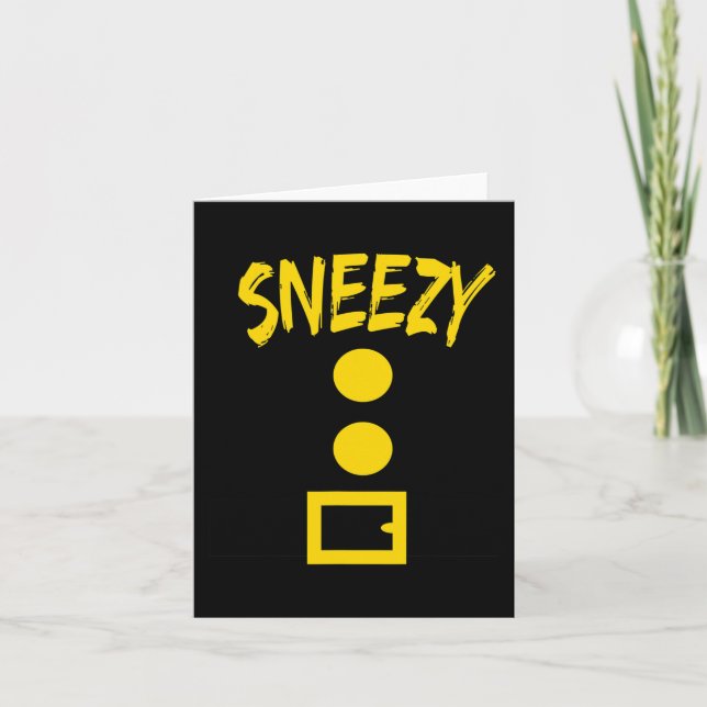 Dwarf Costume  - Fun Halloween Gift Idea - Sneezy Card (Front)