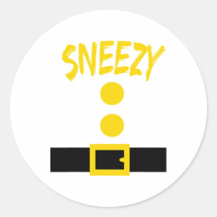 Dwarf Costume - Fun Halloween Gift Idea - Sneezy Classic Round Sticker