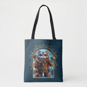 Dwarf Feline Fantasy Adventure Tote Bag