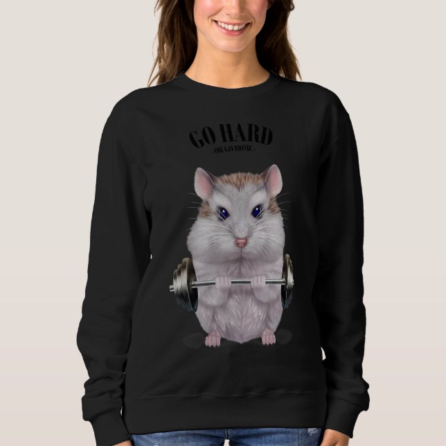 Dwarf Hamster Muscle Training Weightlifting Fitnes Sweatshirt (Front)