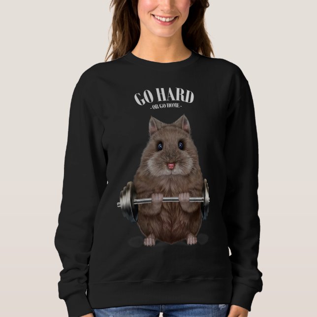 Dwarf Hamster Muscle Training Weightlifting Fitnes Sweatshirt (Front)