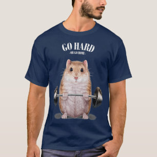 Dwarf Hamster Weightlifting in Fitness Gym T-Shirt