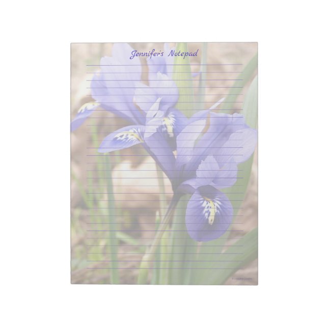 Dwarf Iris Floral Lined Notepad (Rotated)