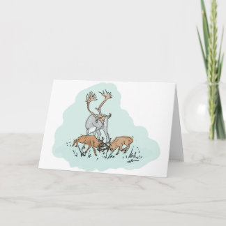 Dwarf Red Deer with Reindeer Card