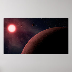 Dwarf Star Alien Planets Space Art Poster