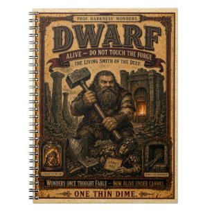 Dwarf, Vintage Circus Monster Notebook
