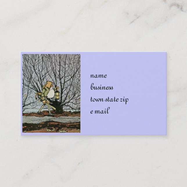 Dwarf with a Lantern Business Card (Front)