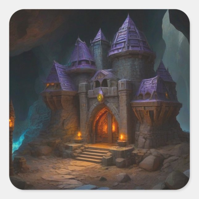 Dwarven Castle of the Blacksmith's Forge Square Sticker (Front)
