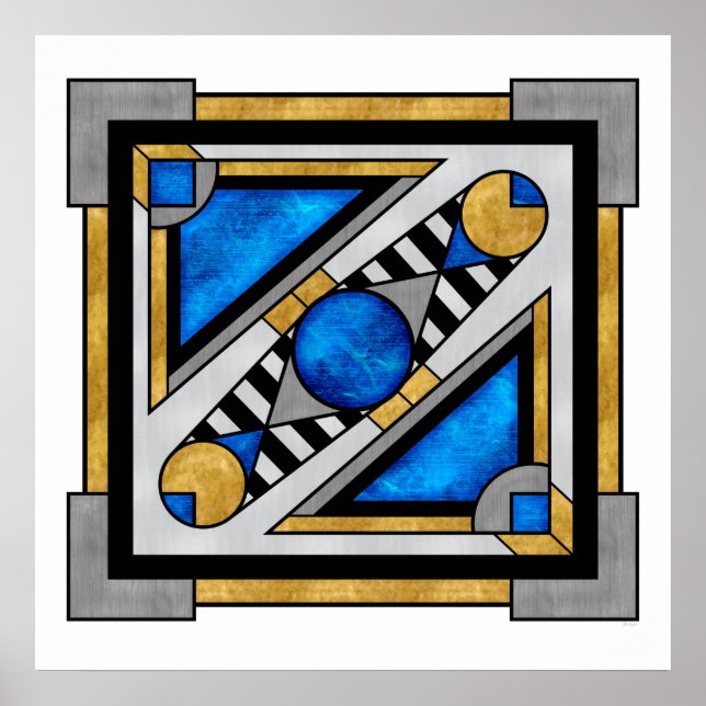 Dwarven Chest - Art Deco Fantasty Abstract Poster (Front)