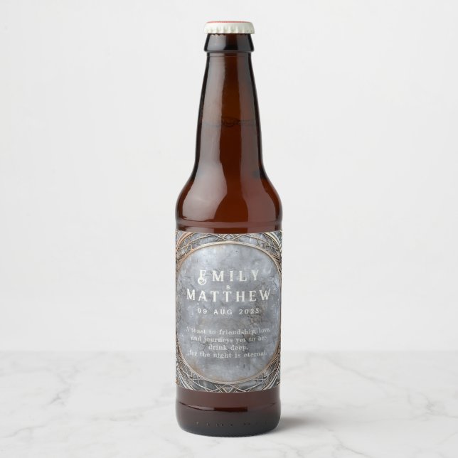 Dwarven Splendour Fantasy Wedding  Beer Bottle Label (Front)