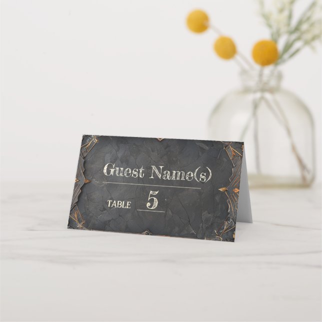 Dwarven Splendour Fantasy Wedding  Place Card (Front)