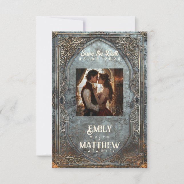 Dwarven Splendour Fantasy Wedding Save The Date (Front)