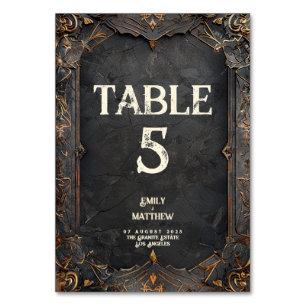 Dwarven Splendour Fantasy Wedding Table Number