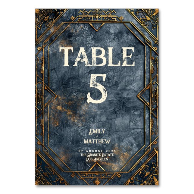 Dwarven Splendour Fantasy Wedding  Table Number (Front)