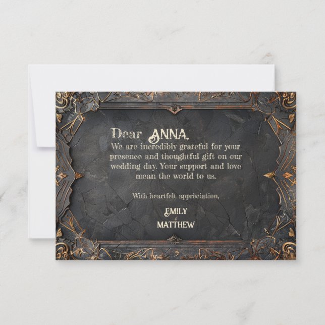 Dwarven Splendour Fantasy Wedding Thank You Card (Front)