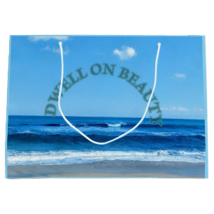 Dwell on joy beach scene large gift bag