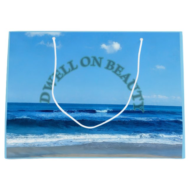 Dwell on joy beach scene  large gift bag (Front)