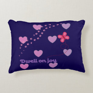 dwell on joy hearts and paw prints accent pillow