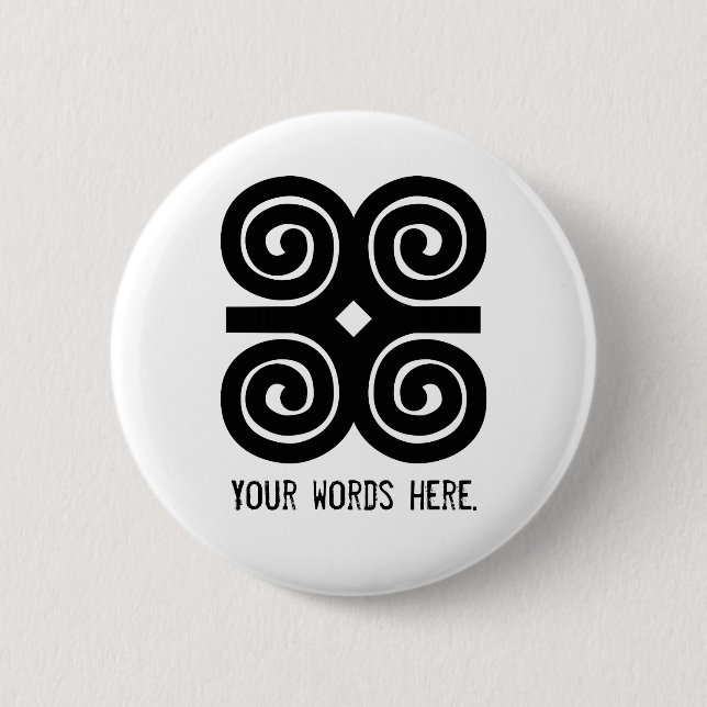 Dwennimmen Strength | Humility Adinkra Symbol 6 Cm Round Badge (Front)
