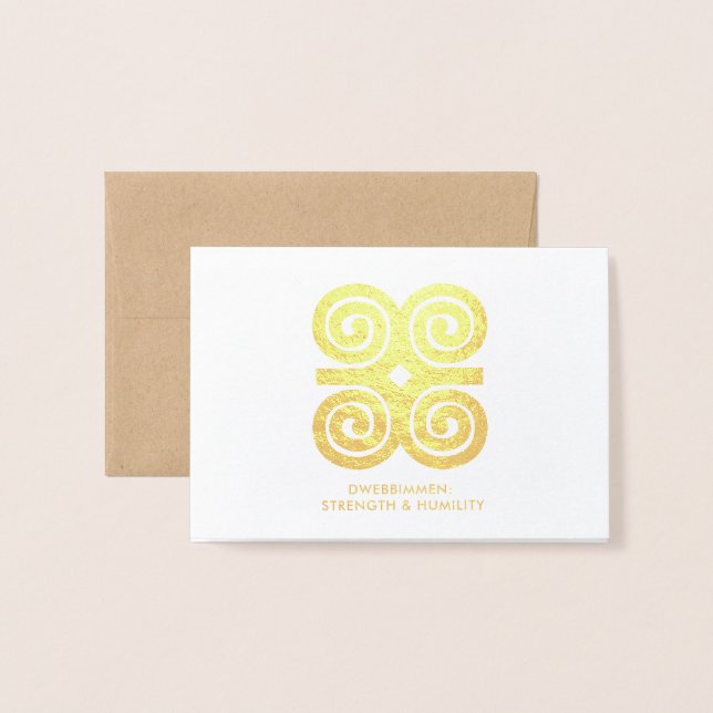 Dwennimmen | Strength Humility Adinkra Symbol Foil Card (Front With Envelope)