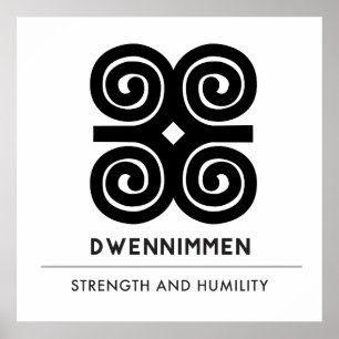 Dwennimmen Strength   Humility Adinkra Symbol Poster