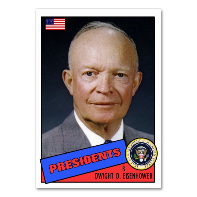 Dwight D. Eisenhower Baseball Card (Front)
