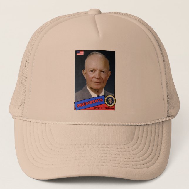 Dwight D. Eisenhower Baseball Card Trucker Hat (Front)
