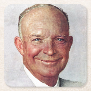 Dwight D. Eisenhower Square Paper Coaster