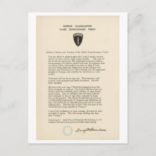 Dwight D. Eisenhower's Order of the Day (1944) Postcard