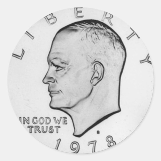 Dwight David "Ike" Eisenhower Classic Round Sticker (Front)