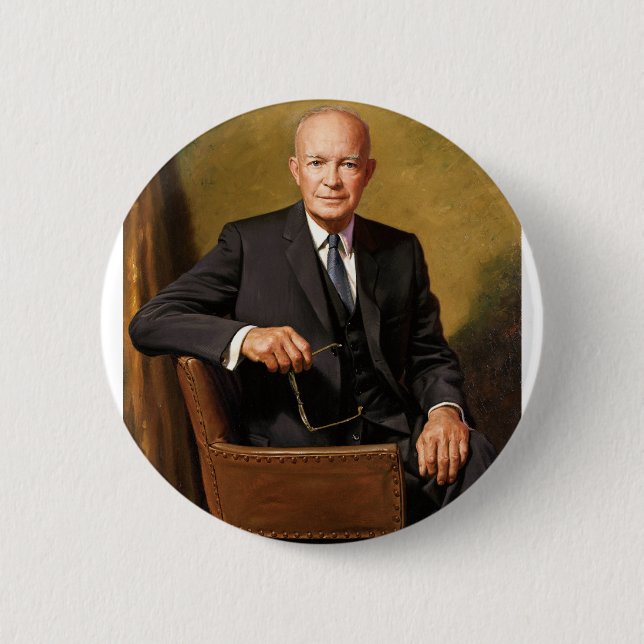 Dwight Eisenhower 6 Cm Round Badge (Front)