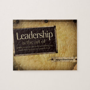 Dwight Eisenhower Inspirational Quote "Leadership" Jigsaw Puzzle
