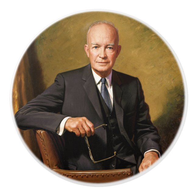 Dwight Eisenhower President White House Portrait   Ceramic Knob (Front)