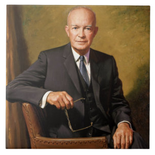 Dwight Eisenhower President White House Portrait Ceramic Tile