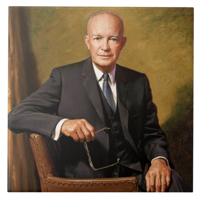 Dwight Eisenhower President White House Portrait   Ceramic Tile (Front)