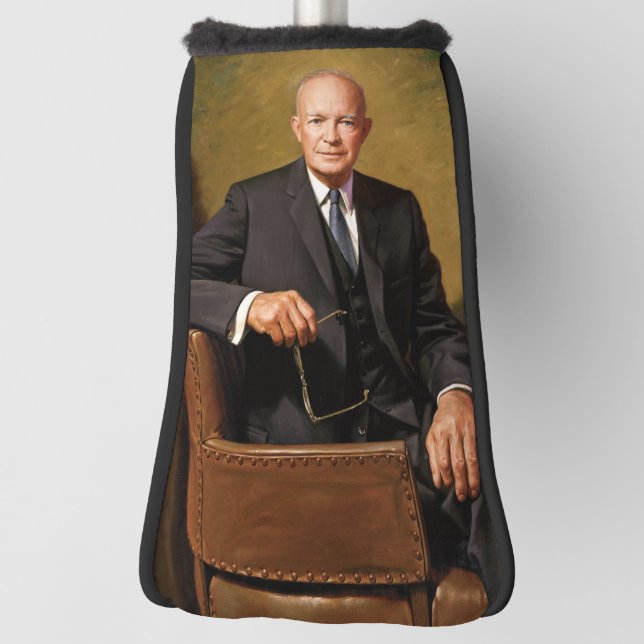 Dwight Eisenhower President White House Portrait   Golf Head Cover (Rotate 90)