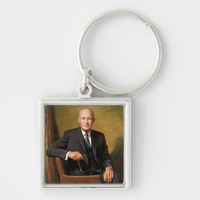 Dwight Eisenhower President White House Portrait   Key Ring (Front)