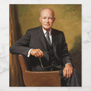 Dwight Eisenhower President White House Portrait Wine Label