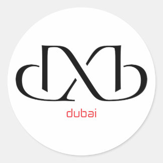 dxb - dubai classic round sticker