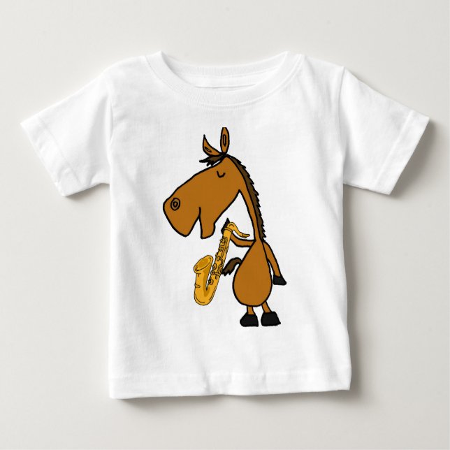 DY- Cool Horse and Saxophone Shirt (Front)