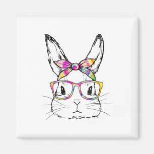Dy Cute Bunny Face Tie Dye Gles Easter Day Magnet
