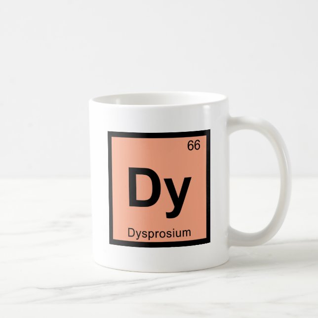 Dy - Dysprosium Chemistry Periodic Table Symbol Coffee Mug (Right)