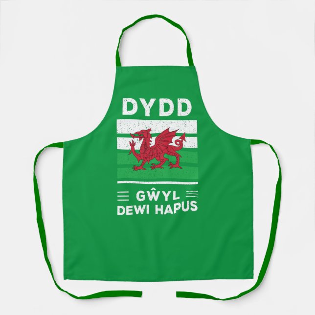 Dydd Gŵyl Dewi Hapus Happy St Davids Day 2 Apron (Front)