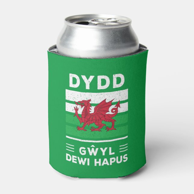 Dydd Gŵyl Dewi Hapus Happy St Davids Day 2 Can Cooler (Can Front)
