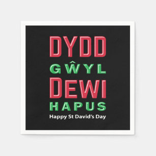 Dydd Gŵyl Dewi Hapus Happy St Davids Day 5 Napkin