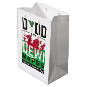 Dydd Gŵyl Dewi Hapus Happy St Davids Day 6 Medium Gift Bag