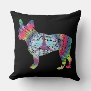 Dye French Bulldog Silhouette Gift For Dog Lover Cushion
