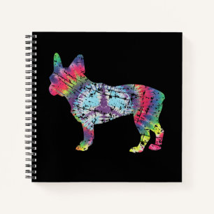 Dye French Bulldog Silhouette Gift For Dog Lover Notebook