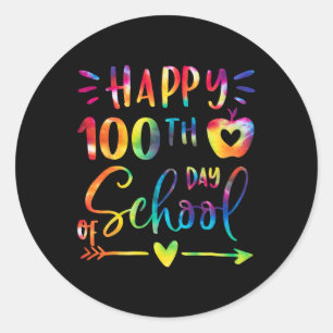 Dye Happy 100h Day Of School Eachers Sudens Kids Classic Round Sticker
